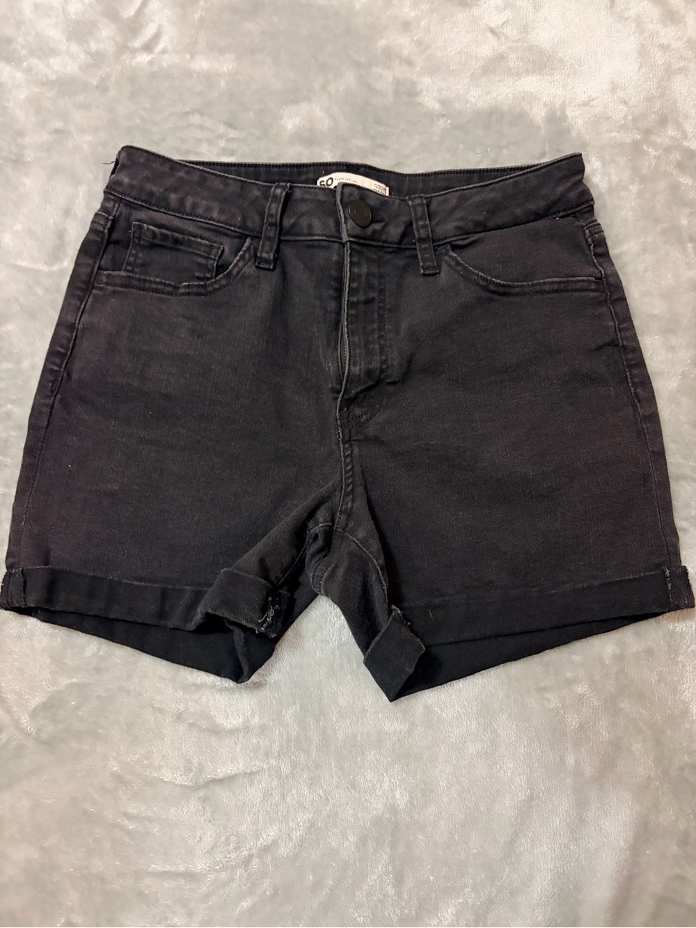Target Black High-Rise Cuffed Jean Shorts - Women